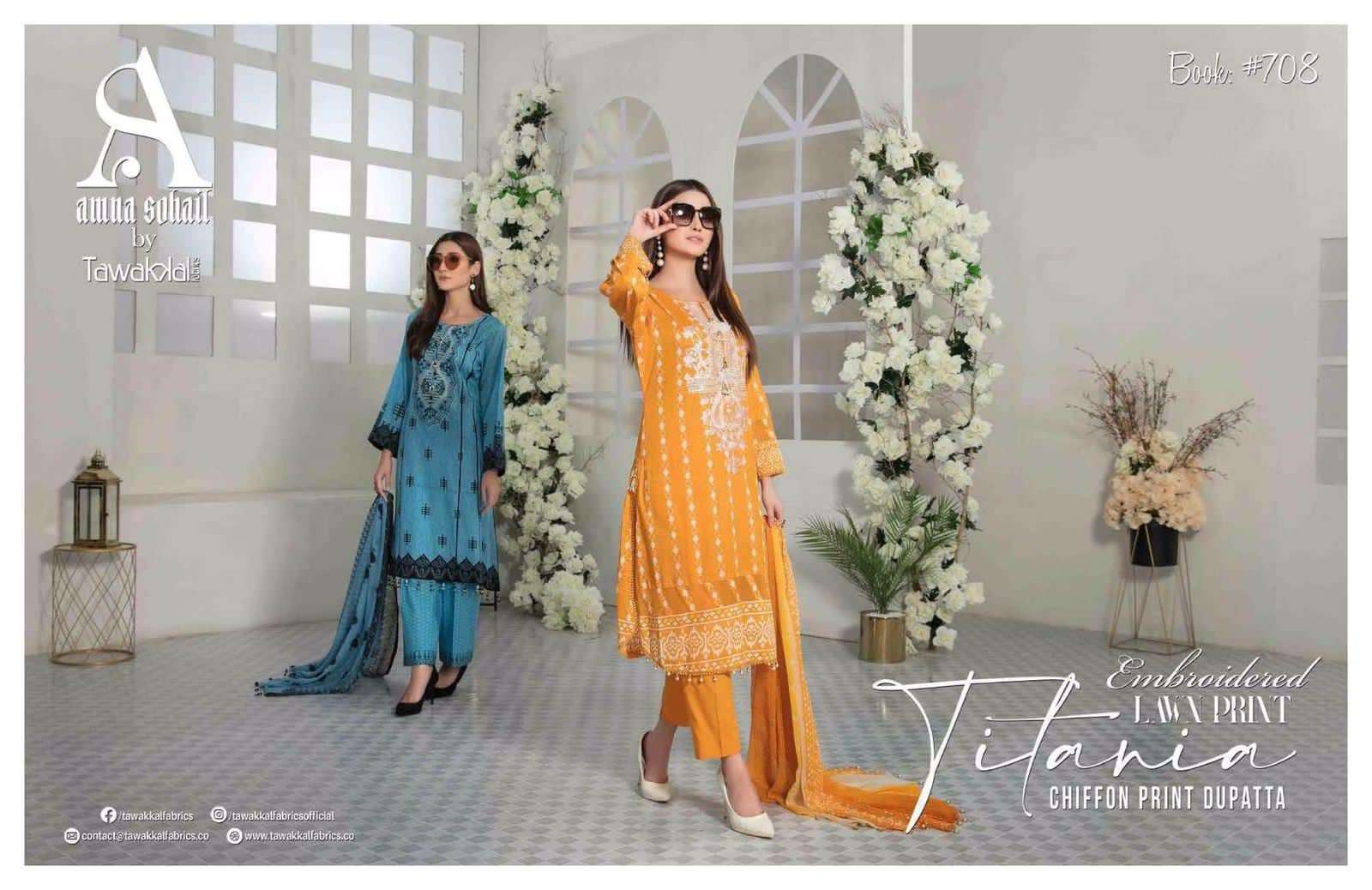 Tawakkal Amna Sohail Titania Embroidered Lawn 2022